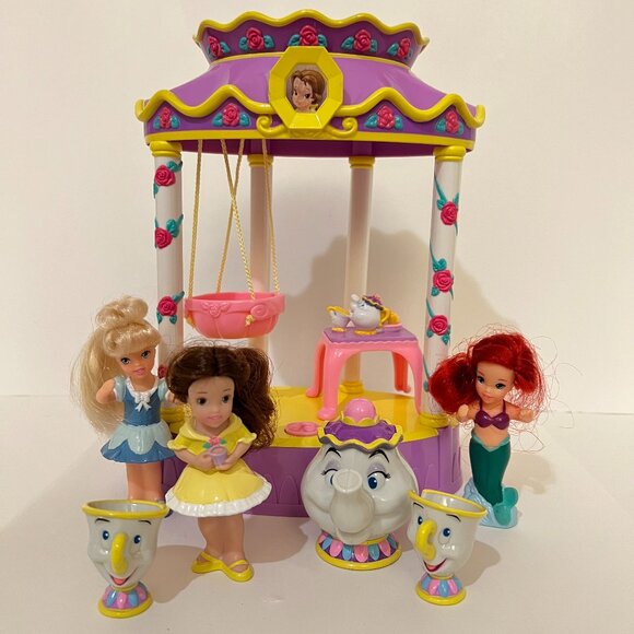 Disney My First Princess Toddler Dolls and Belle Tea for 2 Gazebo Lot WORKS - Picture 1 of 11